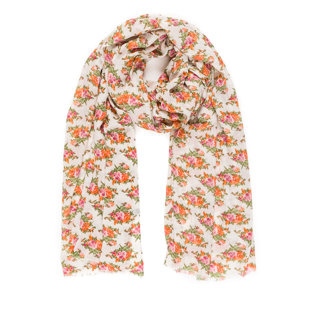 Orange floral scarf