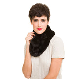 Faux Fur Collar Scarf for Women (Black)