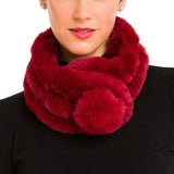 Faux Fur Collar Scarf for Women (Burgundy)