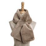 Faux Fur Collar Scarf for Women (Beige)