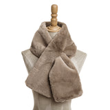 Faux Fur Collar Scarf for Women (Beige)