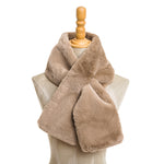 Faux Fur Collar Scarf for Women (Beige)