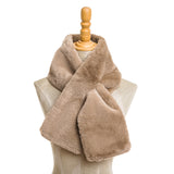 Faux Fur Collar Scarf for Women (Beige)