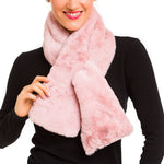 Faux Fur Collar Scarf for Women (Pink)