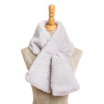 Faux Fur Collar Scarf for Women (Light Gray)