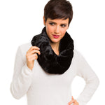 Faux Fur Collar Scarf for Women (Black)