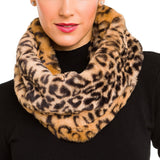 Faux Fur Collar Scarf for Women (Leopard)