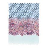 Spanish Design Printed Viscose Scarf (Blue Paisley)