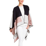 Women's Shawl Wrap Poncho Ruana Cape Cardigan Sweater Open Front (PC04-4)