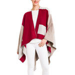 Women's Shawl Wrap Poncho Ruana Cape Cardigan Sweater Open Front (PC04-6)