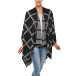 Women's Shawl Wrap Poncho Ruana Cape Cardigan Sweater Open Front (PC07-11)