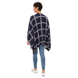 Women's Shawl Wrap Poncho Ruana Cape Cardigan Sweater Open Front (PC07-2)