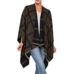 Women's Shawl Wrap Poncho Ruana Cape Cardigan Sweater Open Front (PC07-1)