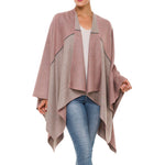 Women's Shawl Wrap Poncho Ruana Cape Cardigan Sweater Open Front (PC08-3)