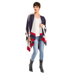 Women's Shawl Wrap Poncho Ruana Cape Cardigan Sweater Open Front (PCA01)