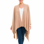 Women's Shawl Wrap Poncho Ruana Cape Cardigan Sweater Open Front (PCP-15)