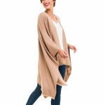 Women's Shawl Wrap Poncho Ruana Cape Cardigan Sweater Open Front (PCP-15)