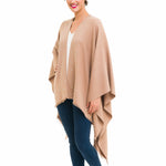 Women's Shawl Wrap Poncho Ruana Cape Cardigan Sweater Open Front (PCP-15)