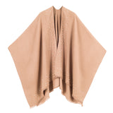 Women's Shawl Wrap Poncho Ruana Cape Cardigan Sweater Open Front (PCP-15)