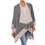 Women's Shawl Wrap Poncho Ruana Cape Cardigan Sweater Open Front (PCS-3)