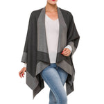 Women's Shawl Wrap Poncho Ruana Cape Cardigan Sweater Open Front (PCS-4)